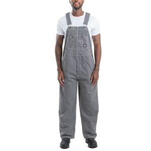 BERNE Hickory Stripe Bib Overalls Mens Workwear Skater Utility Carpenter